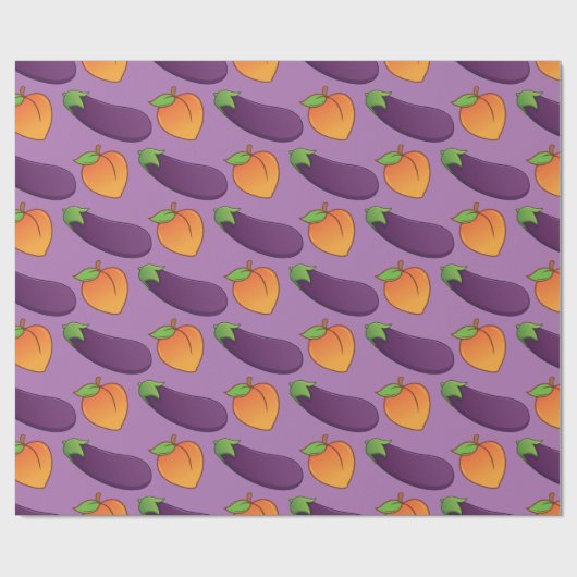 Anpassbare Pfirsich und Eggplant Geschenkpapier (Flach)