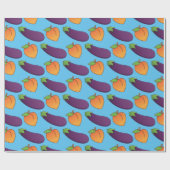 Anpassbare Pfirsich und Eggplant Geschenkpapier (Flach)