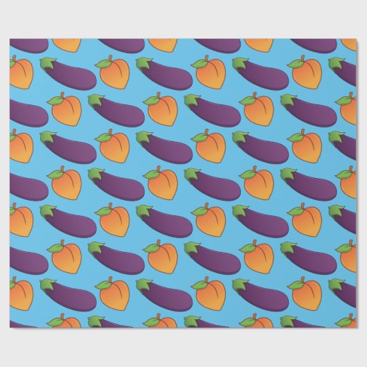 Anpassbare Pfirsich und Eggplant Geschenkpapier (Flach)