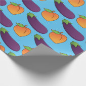 Anpassbare Pfirsich und Eggplant Geschenkpapier (Ecke)
