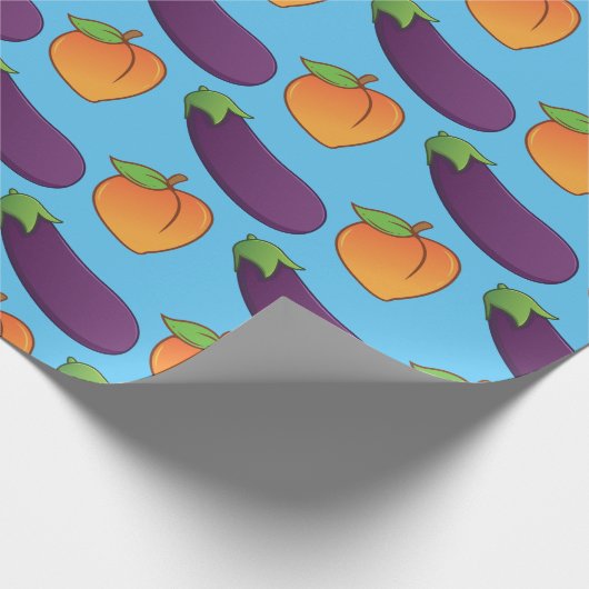 Anpassbare Pfirsich und Eggplant Geschenkpapier (Ecke)