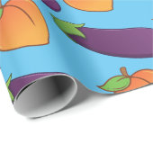Anpassbare Pfirsich und Eggplant Geschenkpapier (Rolleneckpunkt)