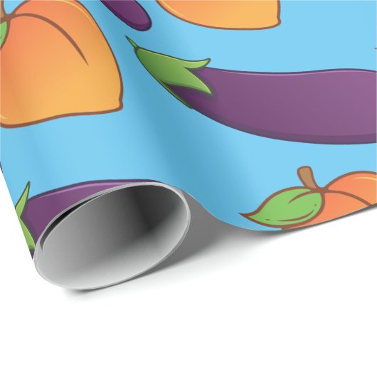 Anpassbare Pfirsich und Eggplant Geschenkpapier (Rolleneckpunkt)