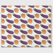 Anpassbare Pfirsich und Eggplant Geschenkpapier (Flach)