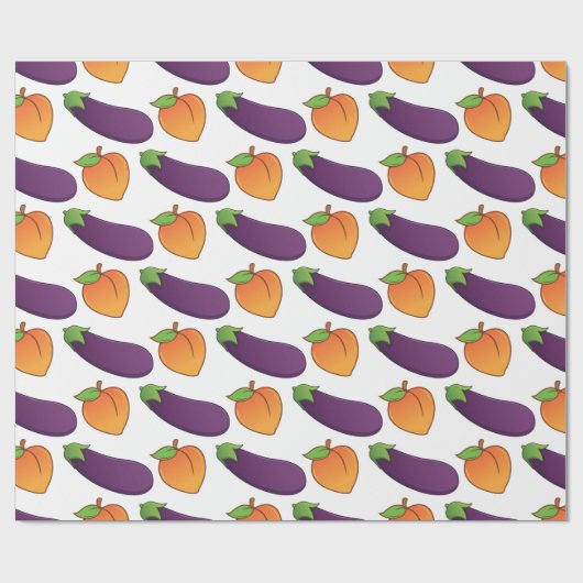 Anpassbare Pfirsich und Eggplant Geschenkpapier (Flach)