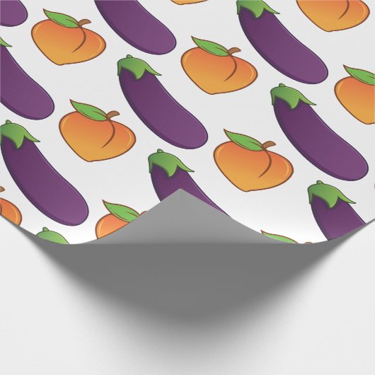 Anpassbare Pfirsich und Eggplant Geschenkpapier (Ecke)