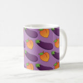 Anpassbare Pfirsich und Eggplant Kaffeetasse (VorderseiteRechts)