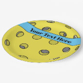 Anpassbare Pickleball-Party-Platte Pappteller (Schrägansicht)