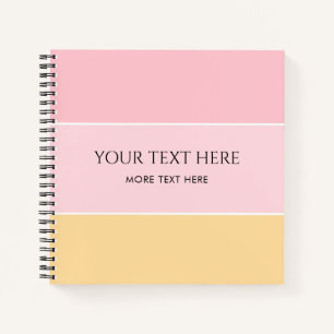 Anpassbare Pink Vanille Gelb Gestreifte Vorlage Notizblock