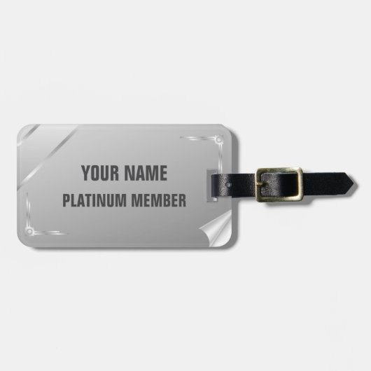 Anpassbare Platinum-Member Gepäckanhänger (Vorderseite horizontal)