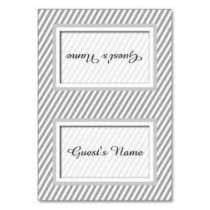 Anpassbare Platzkarten für graue Stricknamen Tischnummer