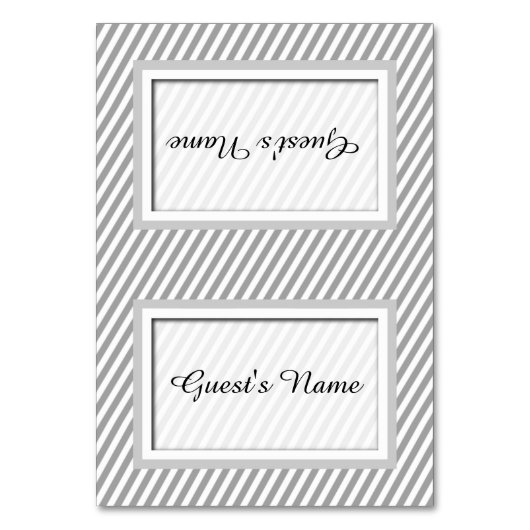 Anpassbare Platzkarten für graue Stricknamen Tischnummer (Vorderseite)