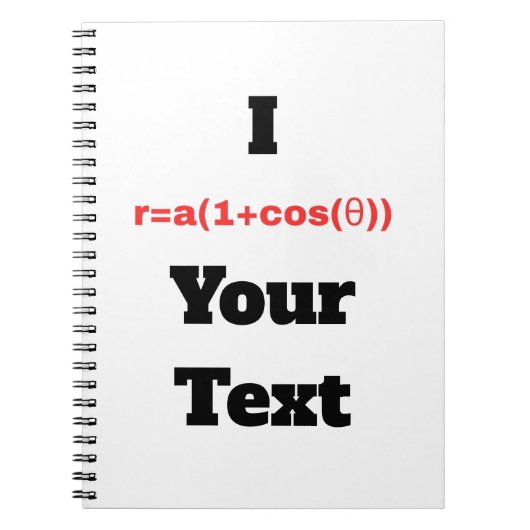 Anpassbare Polargleichung (I Herz) Notizblock (Vorderseite)