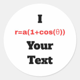 Anpassbare Polargleichung (I Herz) Runder Aufkleber
