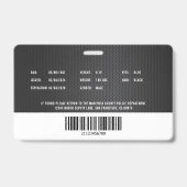 Anpassbare Polizeibehörde Mitarbeiter-ID Ausweis (Rückseite)