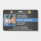 Anpassbare Polizeibehörde Mitarbeiter-ID Ausweis (Vorderseite)
