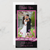 Anpassbare Polka-Dot-Fotokarte Dankeskarte (Vorne/Hinten)