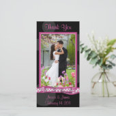 Anpassbare Polka-Dot-Fotokarte Dankeskarte (Stehend Vorderseite)