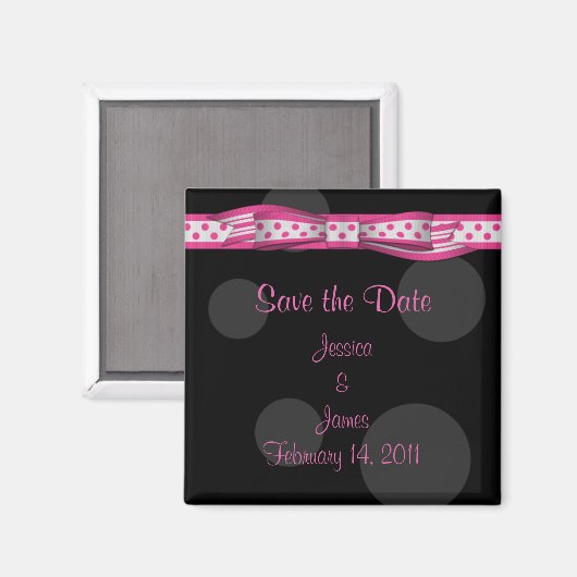Anpassbare Polka-Dot speichern das Datumsfenster Magnet (Vorderseite/Rückseite)