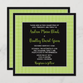 Anpassbare Polka Dot Wedding Einladung - Grün (Vorne/Hinten)