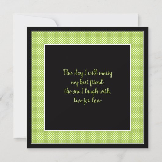 Anpassbare Polka Dot Wedding Einladung - Grün (Rückseite)