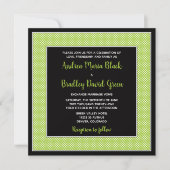 Anpassbare Polka Dot Wedding Einladung - Grün (Vorderseite)