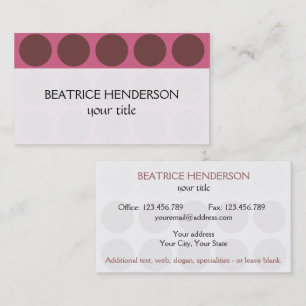 Anpassbare Polka Dots jeder Farbe auf Rosa Visitenkarte