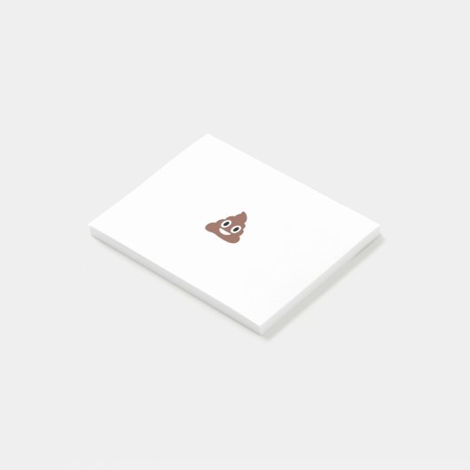 Anpassbare Poo Emoticon Post-it Klebezettel (angewinkelt)