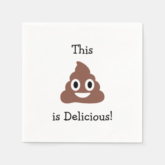 Anpassbare Poo Emoticon Serviette (Vorderseite)