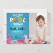 Anpassbare Pool-Party Einladungen für Kinder (Vorderseite)