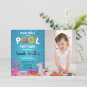 Anpassbare Pool-Party Einladungen für Kinder (Stehend Vorderseite)