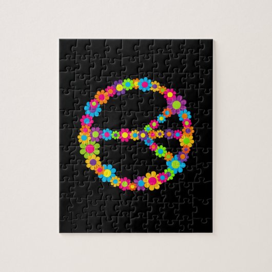 Anpassbare Pop Blume Power Frieden Puzzle (Vertikal)