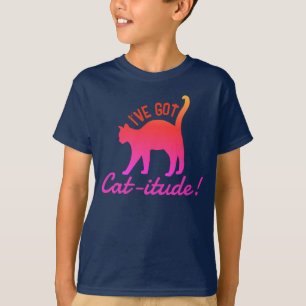 Anpassbare Popular Colorful Ich habe Cat-itude Got T-Shirt