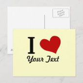 Anpassbare Postkarte für Herz (Vorne/Hinten)