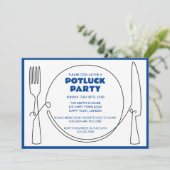 ANPASSBARE POTLUCK-PARTY EINLADUNG (Stehend Vorderseite)