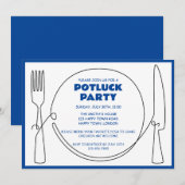 ANPASSBARE POTLUCK-PARTY EINLADUNG (Vorne/Hinten)