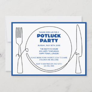ANPASSBARE POTLUCK-PARTY EINLADUNG