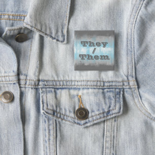 Anpassbare Pronomen Grungy Demiboy Pride-Flagge Button