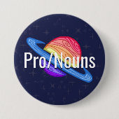 Anpassbare Pronomen LGBT Xenogender Flag Planet Button (Vorderseite)