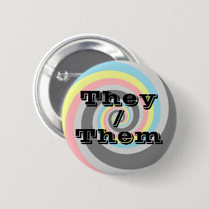 Anpassbare Pronomen-Spiral-Demiflux-Pride-Flagge Button