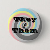 Anpassbare Pronoun Spiral Demiflux-Flagge Button (Vorderseite)