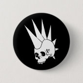 Anpassbare Punk Jawless Skull Version 2 Button (Vorderseite)