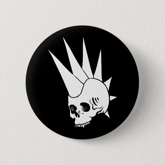 Anpassbare Punk Jawless Skull Version 2 Button (Vorderseite)