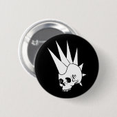 Anpassbare Punk Jawless Skull Version 2 Button (Vorne & Hinten)