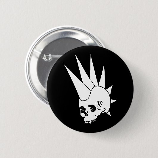 Anpassbare Punk Jawless Skull Version 2 Button (Vorne & Hinten)
