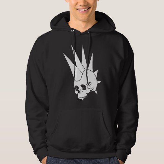 Anpassbare Punk Jawless Skull Version 2 Hoodie (Vorderseite)