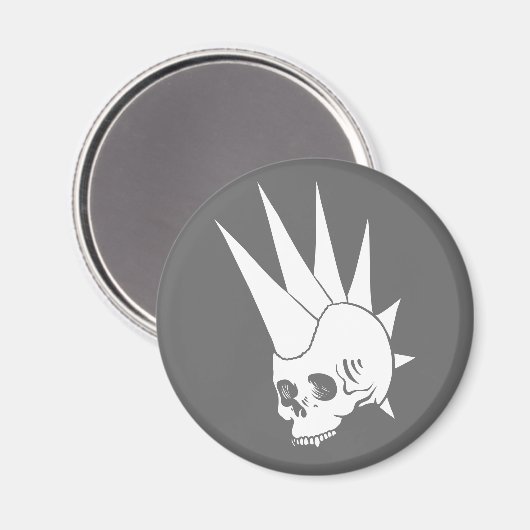 Anpassbare Punk Jawless Skull Version 2 Magnet (Vorderseite/Rückseite)