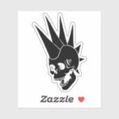 Anpassbare Punk-Skull-Version 2 Aufkleber (Blatt)