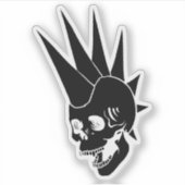 Anpassbare Punk-Skull-Version 2 Aufkleber (Vorderseite)