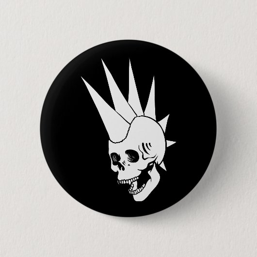Anpassbare Punk-Skull-Version 2 Button (Vorderseite)